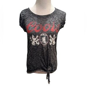 Rock & Republic Coors Women’s Dark Gray Semi Sheer Tie Shirt - Size Small